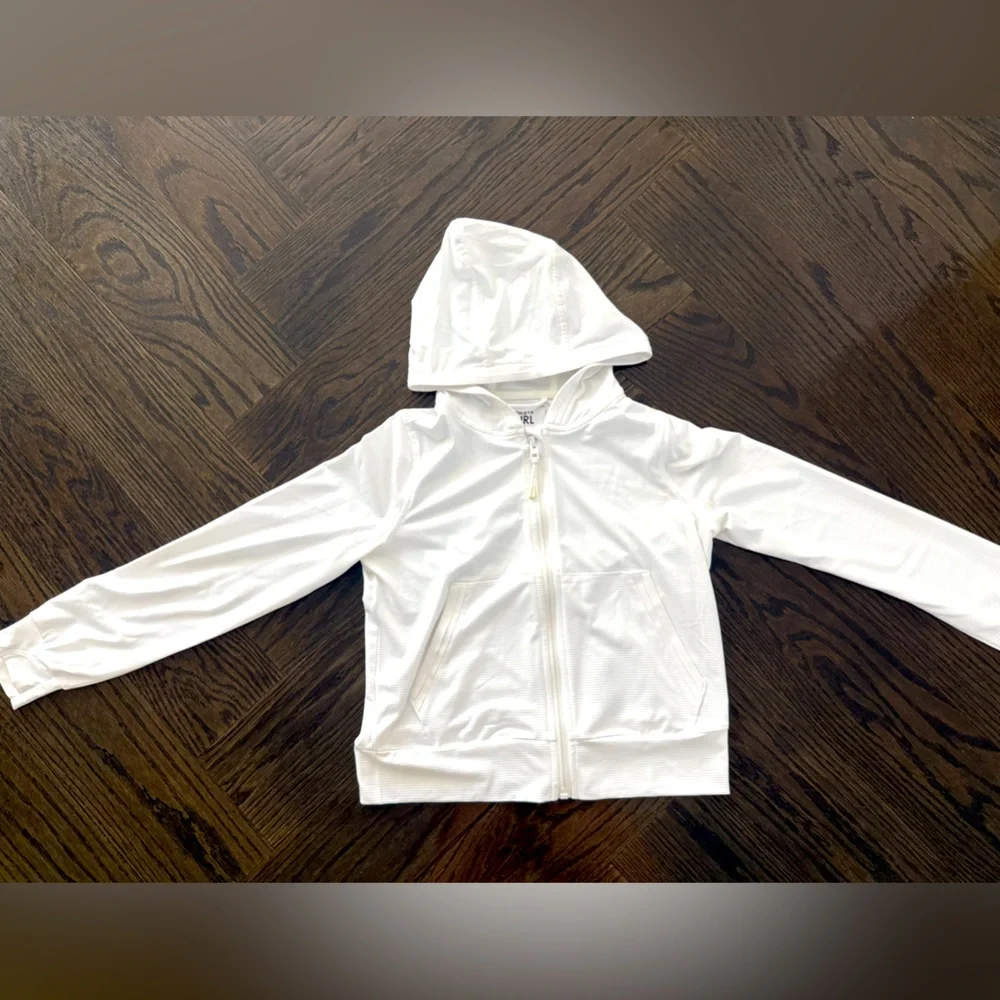 Athleta Girls White Zip-Up Jacket and windbreaker - Picture 1 of 7